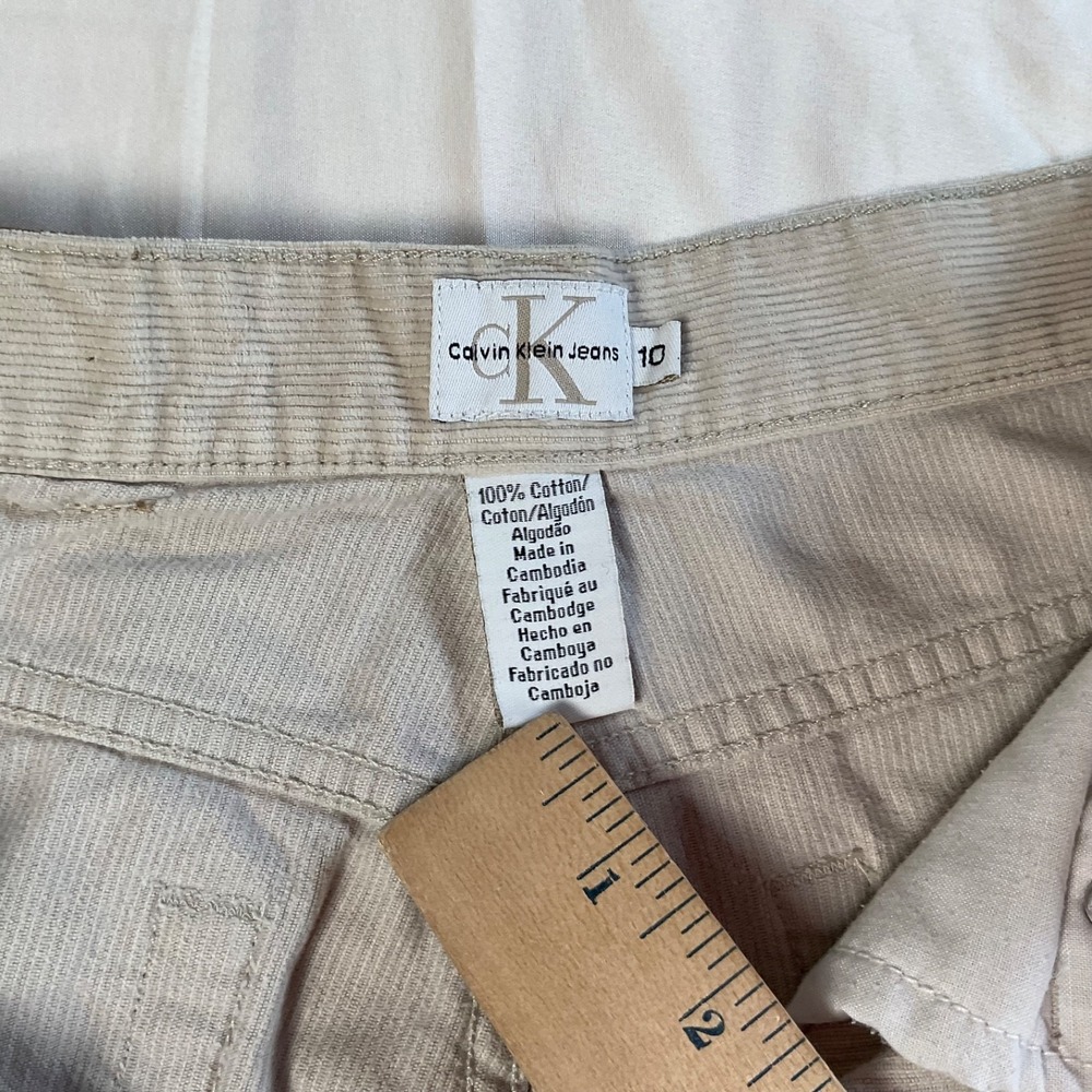 Calvin Klein Corduroy Pants Women's 10 White Straight High Rise Retro Streetwear - Picture 2 of 9